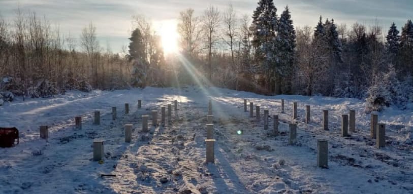 Фундамент на забивных ЖБ сваях
